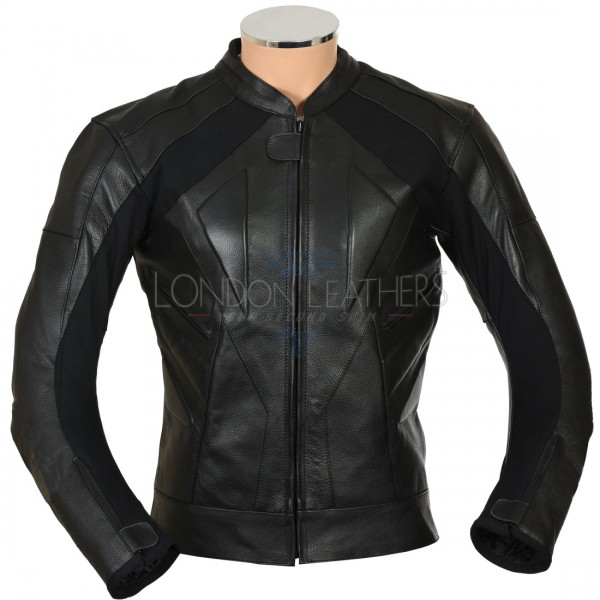 RTX Full Black Supersport Leather Motorbike Biker Jacket